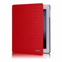 TS-Case New Croco collection - Красный кожаный чехол TS-Case New Croco для iPad 2/New iPad
